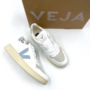 VEJA V-10 Sneakers White Steel Butter Blue Low Top Sz 5 US Women's